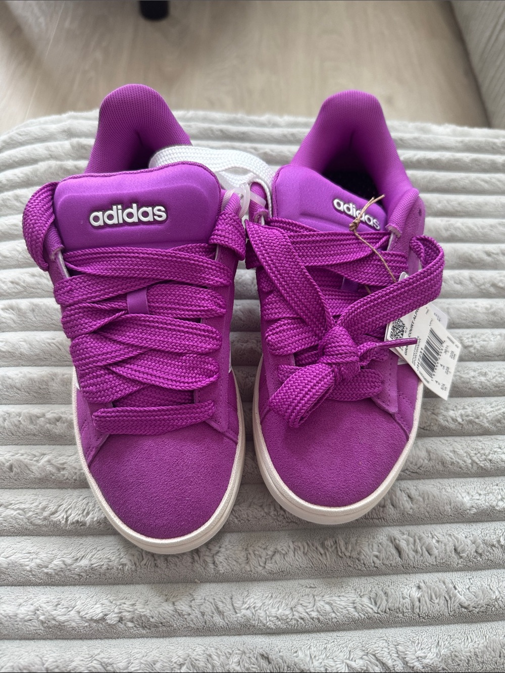 adidas Women's Bright Purple Suede Sneakers